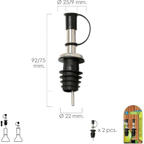 Tapon Vertedor Inoxidable Con Tapadera (2 Unidades)