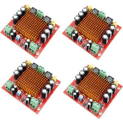 Amplificateur numérique mono 150W XH-M544, lot de 4 cartes audio DIY, module ampli classe D haute puissance, 12V-24V pour enceintes et haut-parleurs, kit électronique compact. (1/5)