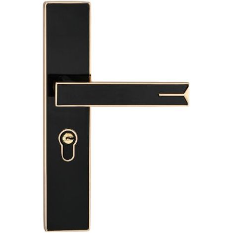 QORVA-Poignée de porte de chambre noire, serrure de porte intérieure en alliage d'aluminium, serrure mécanique