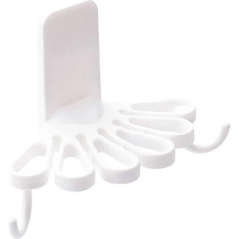 Porte-torchons de cuisine en forme de fleur avec crochets, organisateur de rangement mural sans perçage, porte-spatules et cuillères, étagère à serviettes A (1/5)