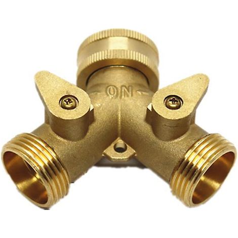 sans Sucette Double Sortie Robinet Jardin - Robinet Double Sortie En Laiton Robuste Pour Robinet Jardin Exterieur, Anti-fuite Raccord Robinet Pour (1/5)