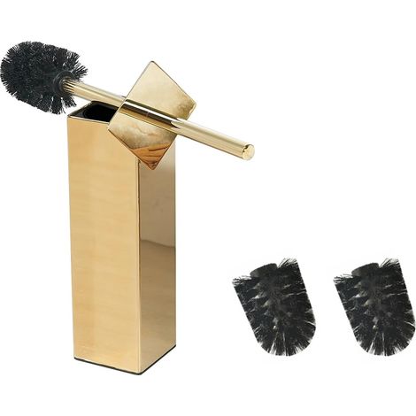 Brosse WC Carrée Dorée en Acier Inoxydable