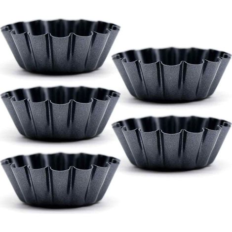 Moule À Tarte - Moule À Quiche En Acier Au Carbone Antiadhésif - Pour Tartelettes Et Flans Individuels - 8 Pièces (1/5)