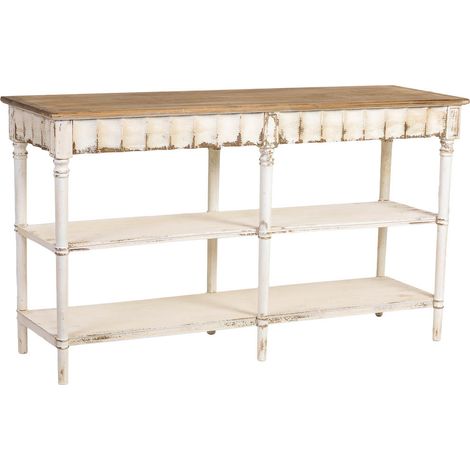 Estantería de madera marrón y blanca 160x50x90h cm