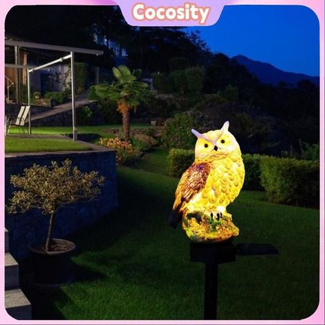 Cocosity Lampes solaires LED hibou Lampes solaires LED en forme de hibou, imperméables, décoratives de linge decorative Brun (1/5)