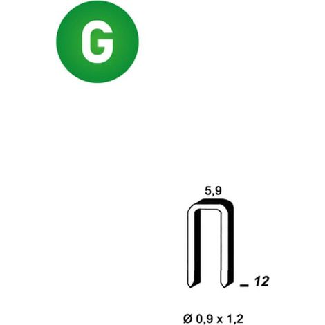 10 400 Agrafes Es-12 - Galvanisées - 5.9x12x0.9x1.2 mm - D-Work