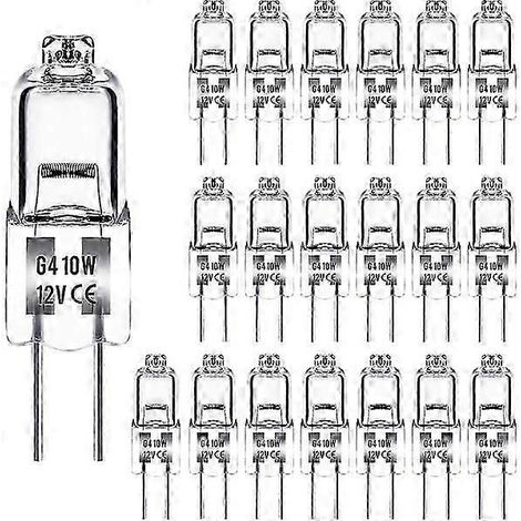Ampoules halogènes G4 10 W 12 V - blanc chaud - lot de 20 (1/5)