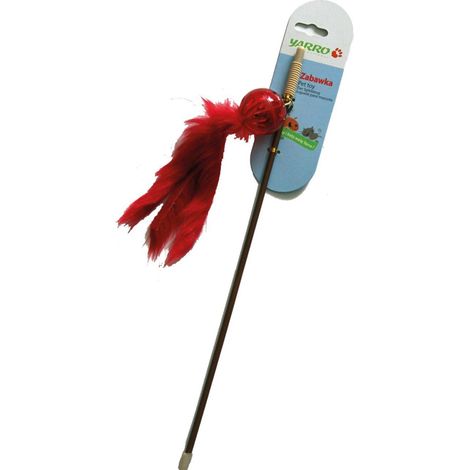 Yarro Juguete para gatos Caña de pescar con pelota de plástico y pelo - Caña de pescar con pelota de plástico y pelo