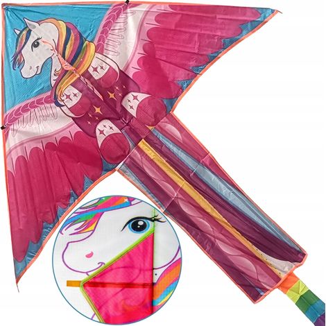 Cometa gigante única con forma de unicornio de 270 x 140 cm. (1/5)