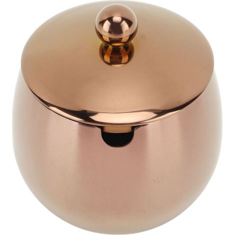 Grand sucrier en acier inoxydable, pot à épices avec couvercle, rangement pour sel, bonbons, café, lavable au lave-vaisselle, or Rose. (1/5)