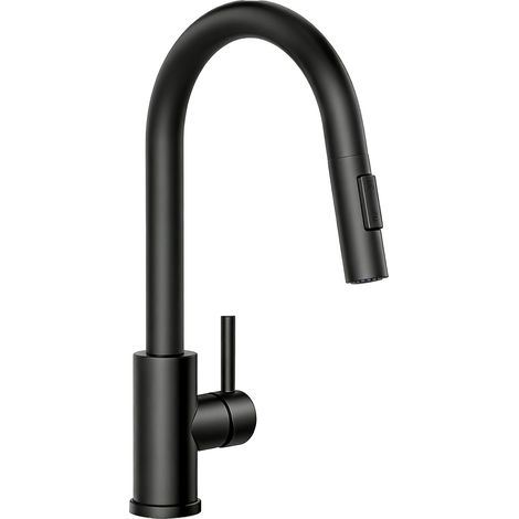 AICA Spültischarmatur Ausziehbar Säulenbrause Wasserhahn Küche 2 modi Hochdruck Mischbatterie Küchenarmatur Schwarz Matt