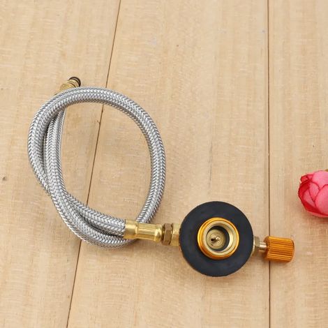 Tuyau tressé, adaptateur de brûleur pour réchaud à gaz d'extérieur, vanne, connecteur pour four de cuisson de camping en plein air, équipement pour réservoir de gaz, nouveau type de réchauds de cuisso (1/4)