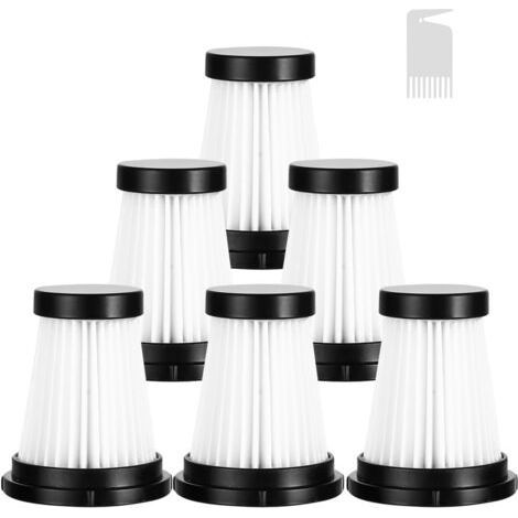 6 pièces de Rechange de Filtre HEPA et 1 pièce de Brosse de Nettoyage pour Moosoo K12, K12 Pro, K13 Aspirateur à Batterie/Genius Invictus One 1.0 X7/2.0 Aspirateur à Main sans Fil Accessoires (1/5)