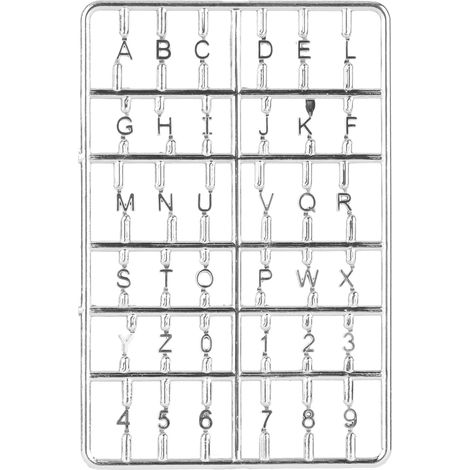 Lettres et chiffres pour maison de poupée, ensemble 1/12, accessoire de mobilier miniature pour porte d'entrée, couleur argent. (1/5)