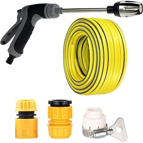 Outil professionnel de nettoyage de voiture avec 3 buses de 5 m de tuyau pulvérisateur d'eau solide facile à utiliser pour les véhicules, patio (1/5)