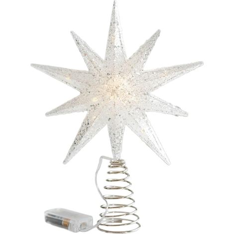JSSEVN - Estrella de árbol de Navidad con luces LED, adornos para el árbol. (1/5)