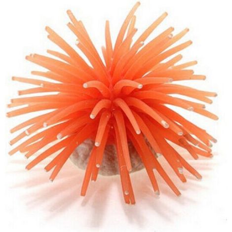 TrAdE Shop Traesio - Pianta Finta Corallo Silicone Arancione Artificiale Per Decorazioni Acquario -