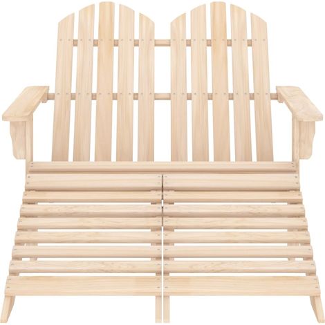 Maison Exclusive - Sedia da Giardino a 2 Posti con Pouf in Legno di Abete (1/5)
