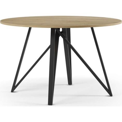 Mesa para comedor fija Md-Iker acabado negro, 140cm(ancho) 77cm(altura) 80cm(fondo). (1/4)