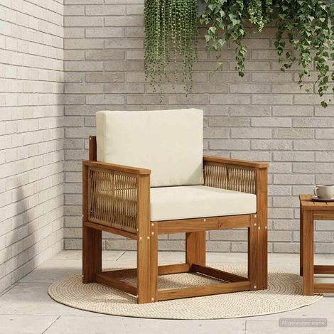 vidaXL Outdoor Middle Sofa Solid Acacia Wood Natural