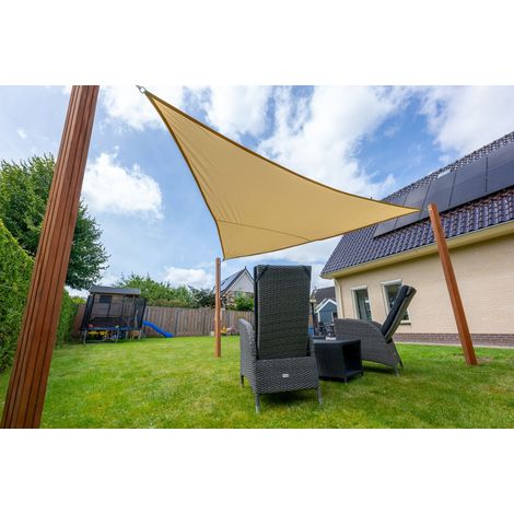 Sonnensegel Wasserdicht Dreieck 5x5x5 m - 160 g/m² - Beige - Pro