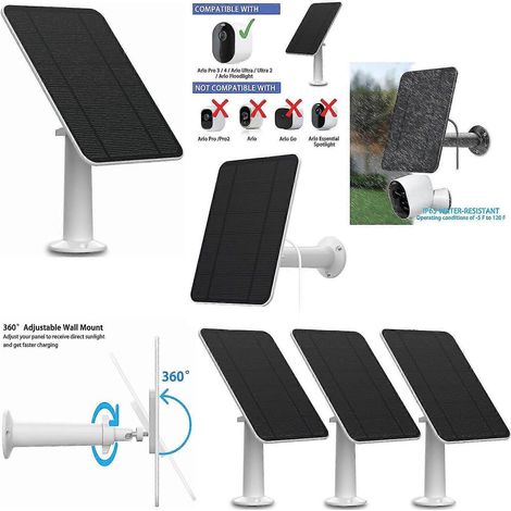 Panneau de recharge solaire pour projecteur Arlo Ultra/Ultra 2/Pro 3/Pro 4/Pro 3/Go 2 4W (1/5)