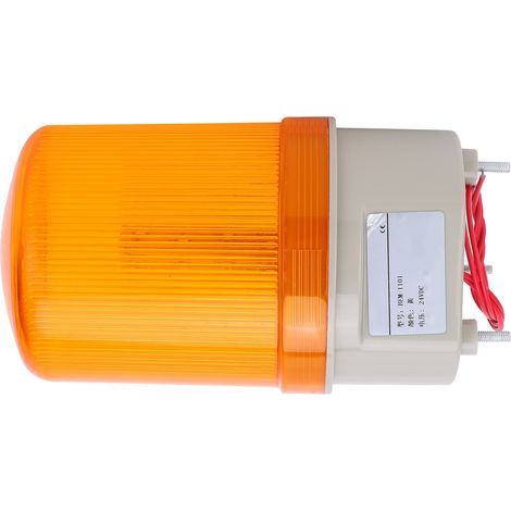 Feu de signalisation rotatif LED 5W 24V DC, lampe d'avertissement jaune à 360°, indicateur lumineux pour alarme et signalisation industrielle (1/5)