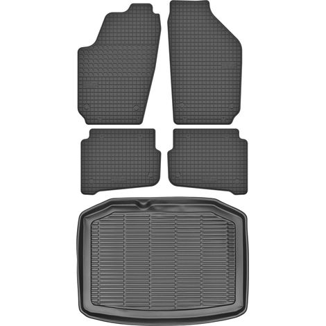 Ensemble de tapis de sol en caoutchouc pour Seat Ibiza III Hatchback (2002-2008) + tapis de coffre (1/5)