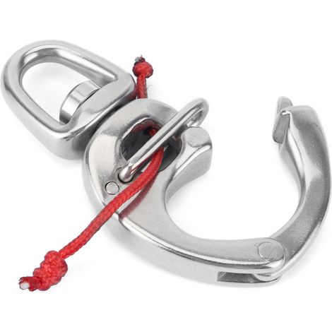 Schnellverschluss-Karabiner mit festem Auge, aus Edelstahl 316, 360° drehbar, hohe Härte, für Boote, Yachten, LKWs, Autos, Wohnungen und Wohnmobile. (1/5)