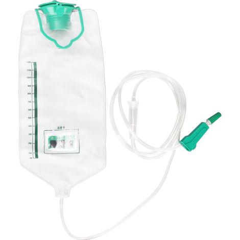 Sac de lavement réutilisable 1200ML pour hydrothérapie du côlon, connexion facile en PVC. (1/5)