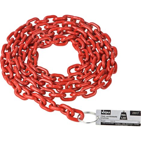 Stahl Forstkette Rückekette 2m 6mm 1,12t Güteklasse 8 Chokerkette Schleifkette