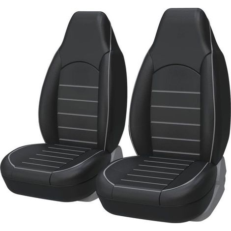 BelleRise - Accessoires auto Housses de siège auto universelles avant (paire) en cuir PU imperméable pour voitures et supports (1/5)