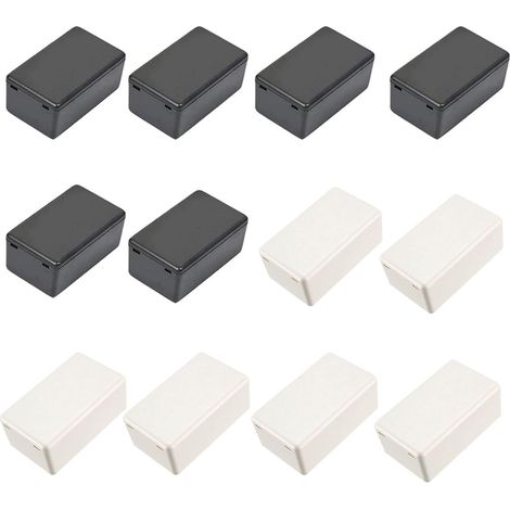 12pcs Electronic Instrument Project Box Abs Plastic Enclosure with Cover Black Junction Box Enclosure Waterproof Plastic Electrical Project Electronic Project Box (1/5)