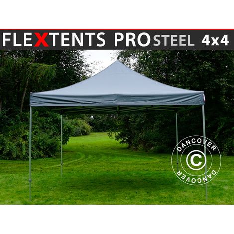 Tente pliante FleXtents PRO Steel 4x4m Gris