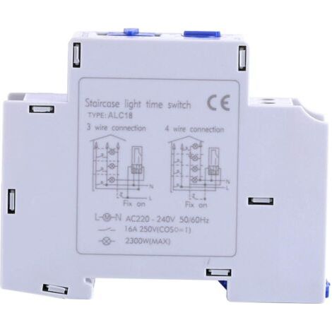 Sollbry Interrupteur de minuterie AC 220-240V Minuterie D'éclairage Escalier pour Escaliers Domestiques Commutateur de synchronisation d'éclairage d'appareils ménagers (1/5)