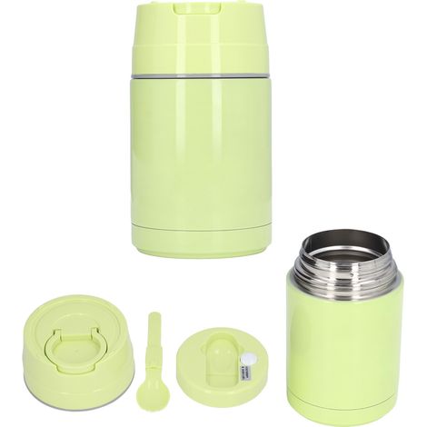 Boîte repas isotherme 1000 ml, pot à soupe en acier inoxydable 304, étanche et hermétique, vert herbe, pour bouillie et conservation au chaud, portable (1/5)