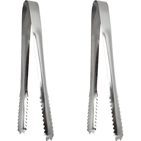 2 Pinces à Sucre, Acier Inoxydable, Forme U, Bords Dentelés, pour Cuisine, Café, Bar (1/5)