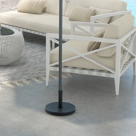Base parasol rond 15kg poteaux Ø24-38mm plastique béton Ø46,5cm, noir