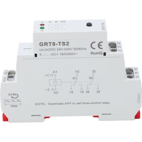 Zeitrelais, flammhemmend beschichtetes ABS-Gehäuse, Hilfsrelais mit LED-Anzeige für AC/DC 24–240 V-Stromkreise (1/5)