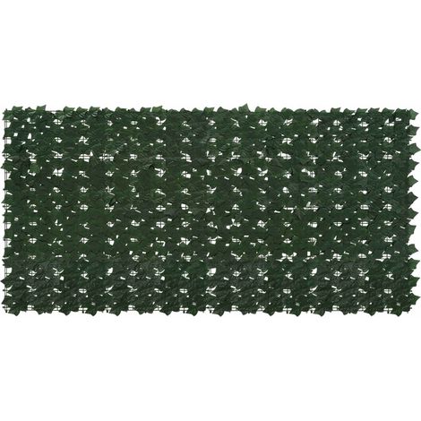 Balcony Screen with Leaves Dark Green 200 x 100 cm vidaXL
