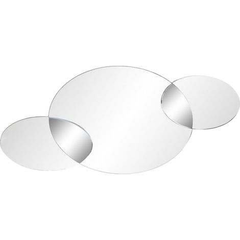 Miroir élégant cercles fumés pour déco chic - Noir fumé élégant avec bois (1/3)
