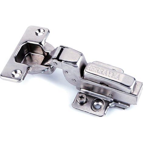 Bisagra superacodada 35mm cazoleta pistón 110º base 3D acero niquelado (1/2)