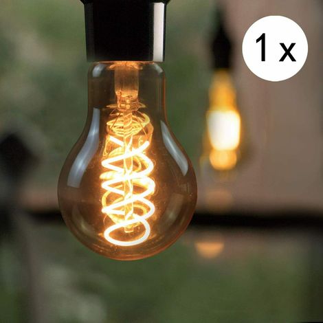 ZMH LED Edison Ampoule E27 Rétro Filament Ampoule 4W LED Lampe Antique Décorative A60 Blanc Chaud 2200K Filament Ampoule Idéal pour l'éclairage Nostalgique et Rétro dans les Bars de Café à la Maison