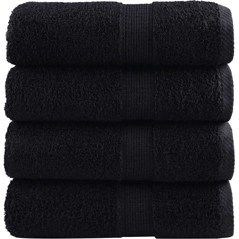 Serviettes d'invités haut de gamme SOLUND, lot de 4, noires, 30 x 50 cm, 600 g/m² (1/5)
