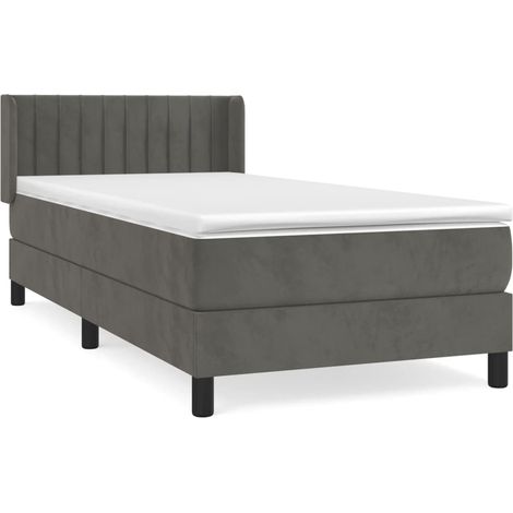 Maison Exclusive - Cama box spring con colchón terciopelo gris os (1/5)
