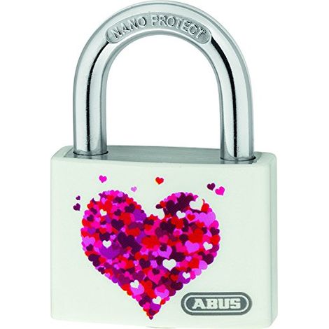 ABUS T65AL/40 - Lucchetto in alluminio, motivo cuore/spiaggia, su sfondo bianco, Modelli Assortiti (1/4)