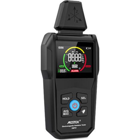 Strumento di misurazione dei campi elettromagnetici Crezuo, display LCD digitale, contatore Geiger, rilevatore di radiazioni per uso domestico, in ufficio e all'aperto.-Crezuo