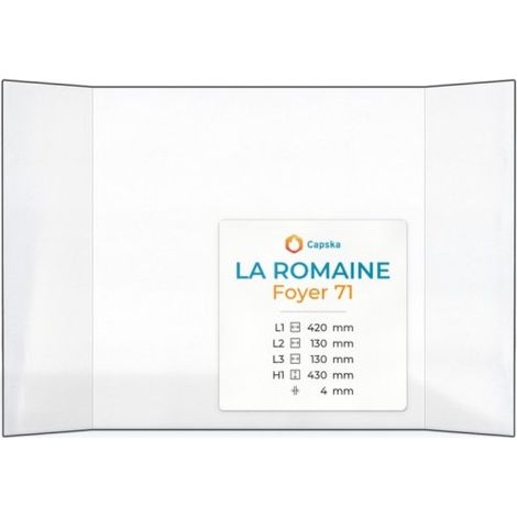 Vitre La Romaine FOYER 71 - Verre Prismatique pour insert - (130 + 420 + 130) x 430 mm (L2+L1+L3 x H1) - 4 mm