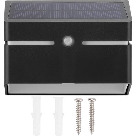 Lampe Solaire Led Murale - Détection De Mouvement Humain - Éclairage Extérieur Jardin Cour - Lumière Blanche Ip44 - Lot De 1 (1/5)