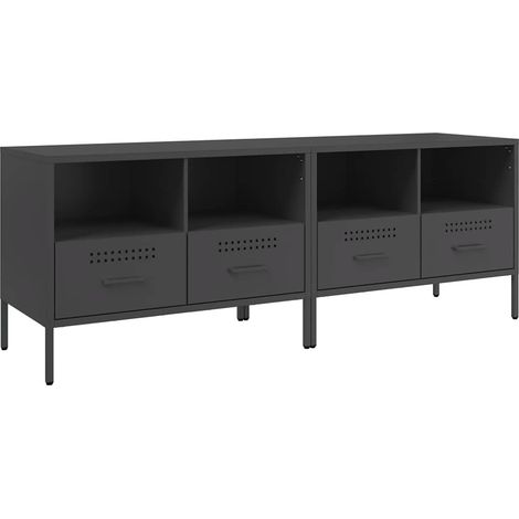 Maison Exclusive - TV-Schränke 2 Stk. Schwarz 68x39x50,5 cm Stahl